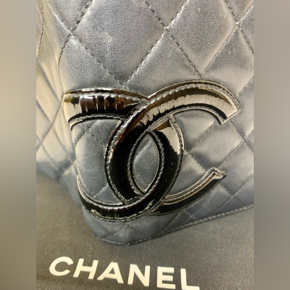 CHANEL Cambon Bi fold Long Wallet Line Coco Mark Leather / Black ~ Neon Pink COA - Picture 14 of 16